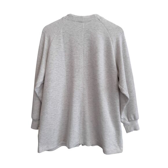 VARLEY Augusta Zip Through Cardigan Crew Neck Raglan Sleeve Oversized XS Gray - Picture 5 of 11